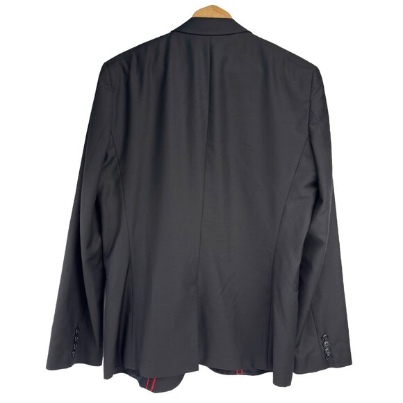 HUGO by HUGO BOSS βAriosβ Zip-Trim Lapel Blazer 42R Black EU52 - Picture 2 of 9